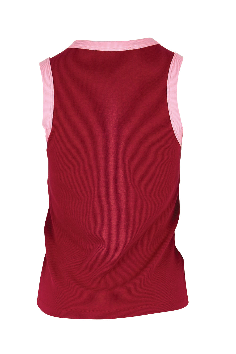 Product shot of the Cotton Blend Tank Top – Wine in colour Wine, from the back