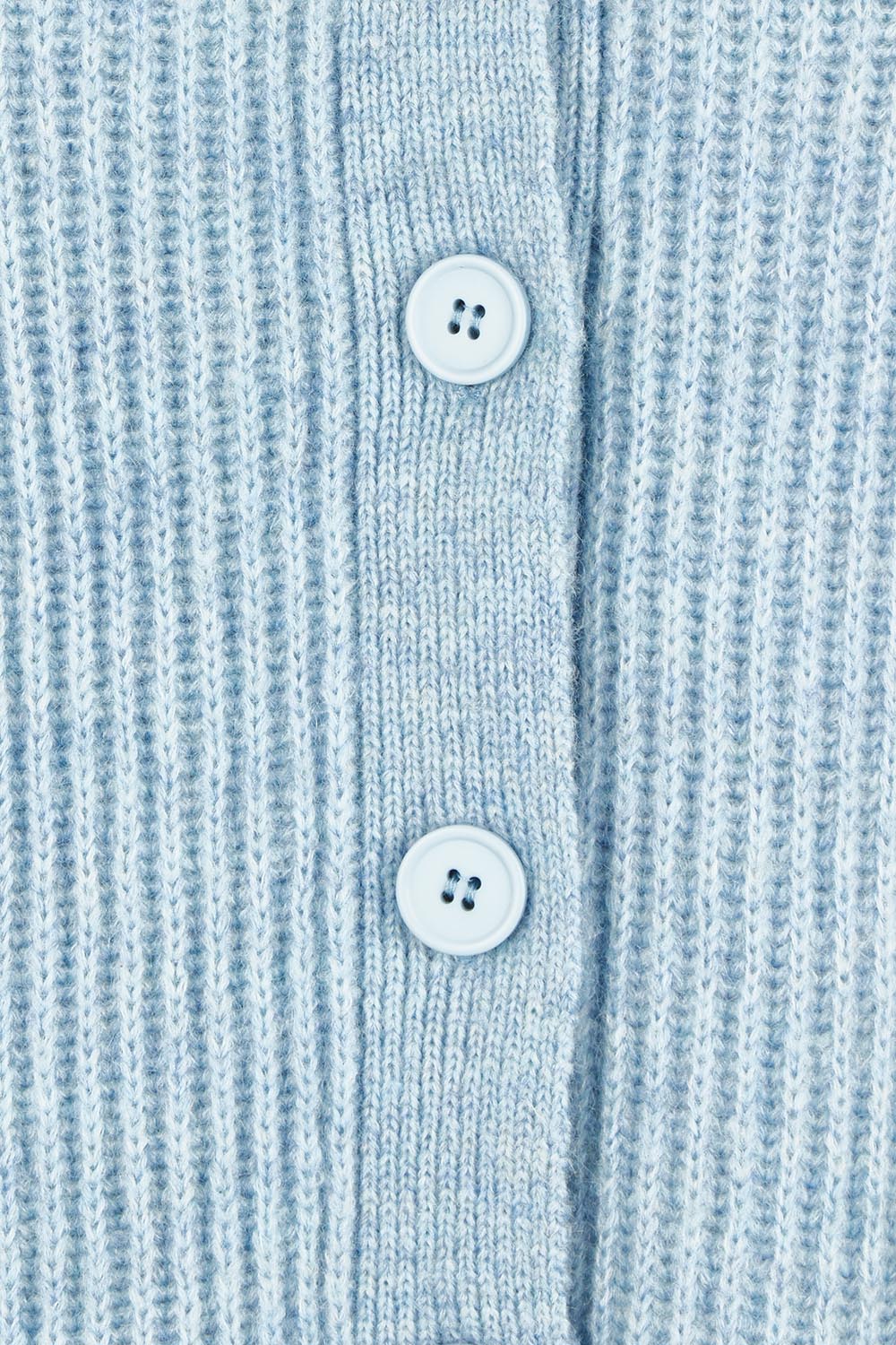 Product shot of the Wool Blend Ribbed Cardigan in colour Lightblue (Blue), detail