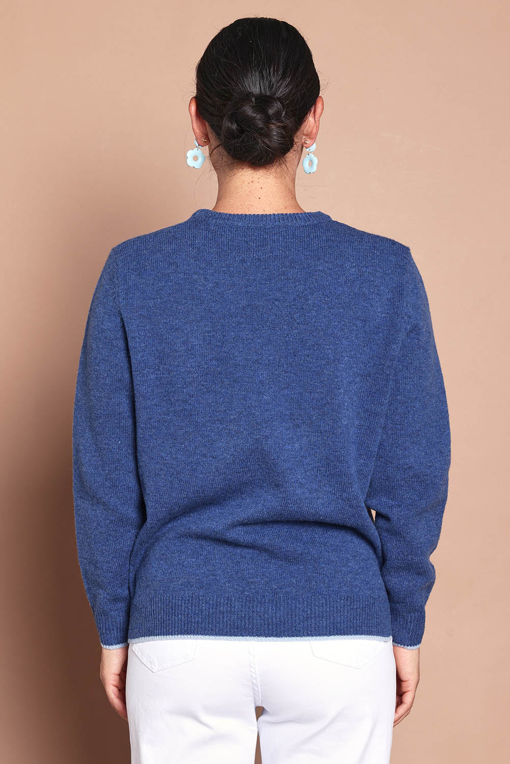 Wool Two Tone Jumper – Blue