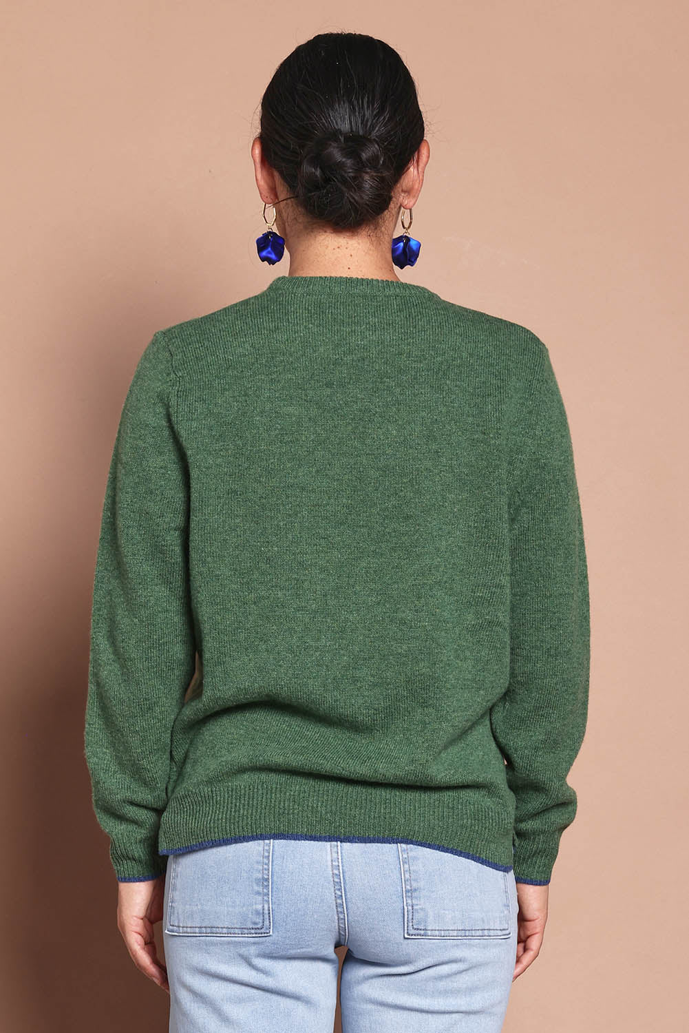 Wool Two Tone Jumper – Moss