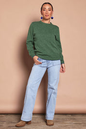 Wool Two Tone Jumper – Moss