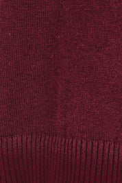 Product shot of the Cotton Wool Cashmere Jumper – Burgundy in colour Burgundy, showing detail