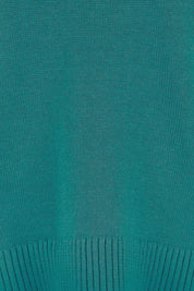 Product shot of the Cotton Wool Cashmere Jumper – Teal in colour Teal, showing detail