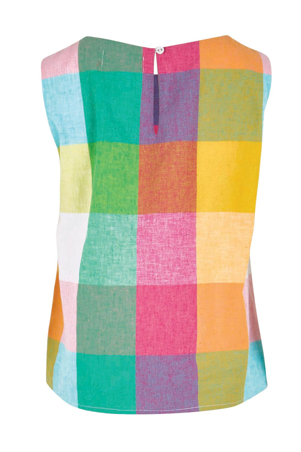 Product shot of the Yarn Dyed Cotton Tank – Multicheck in colour Multicheck, from the back