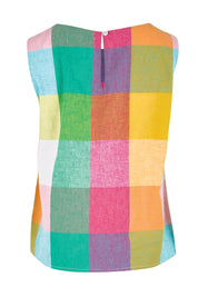 Product shot of the Yarn Dyed Cotton Tank – Multicheck in colour Multicheck, from the back