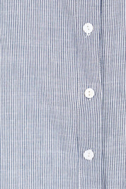 Product shot of the Cotton Button Down Stripe Blouse – Slate in colour Slate, showing detail