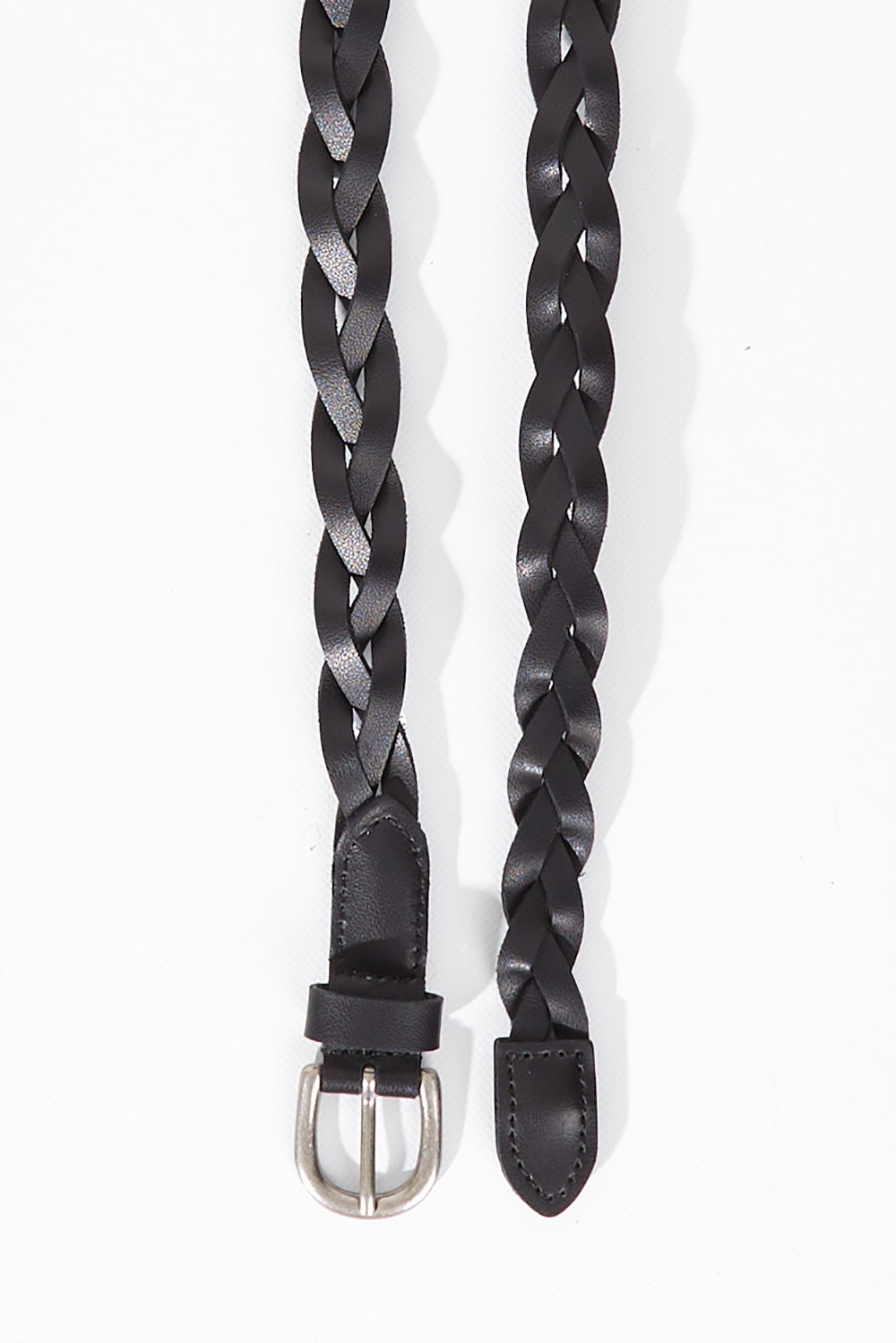 A model wearing size S of the Carol Genuine Leather Belt in colour Black (Black), from the front, showing the whole outfit