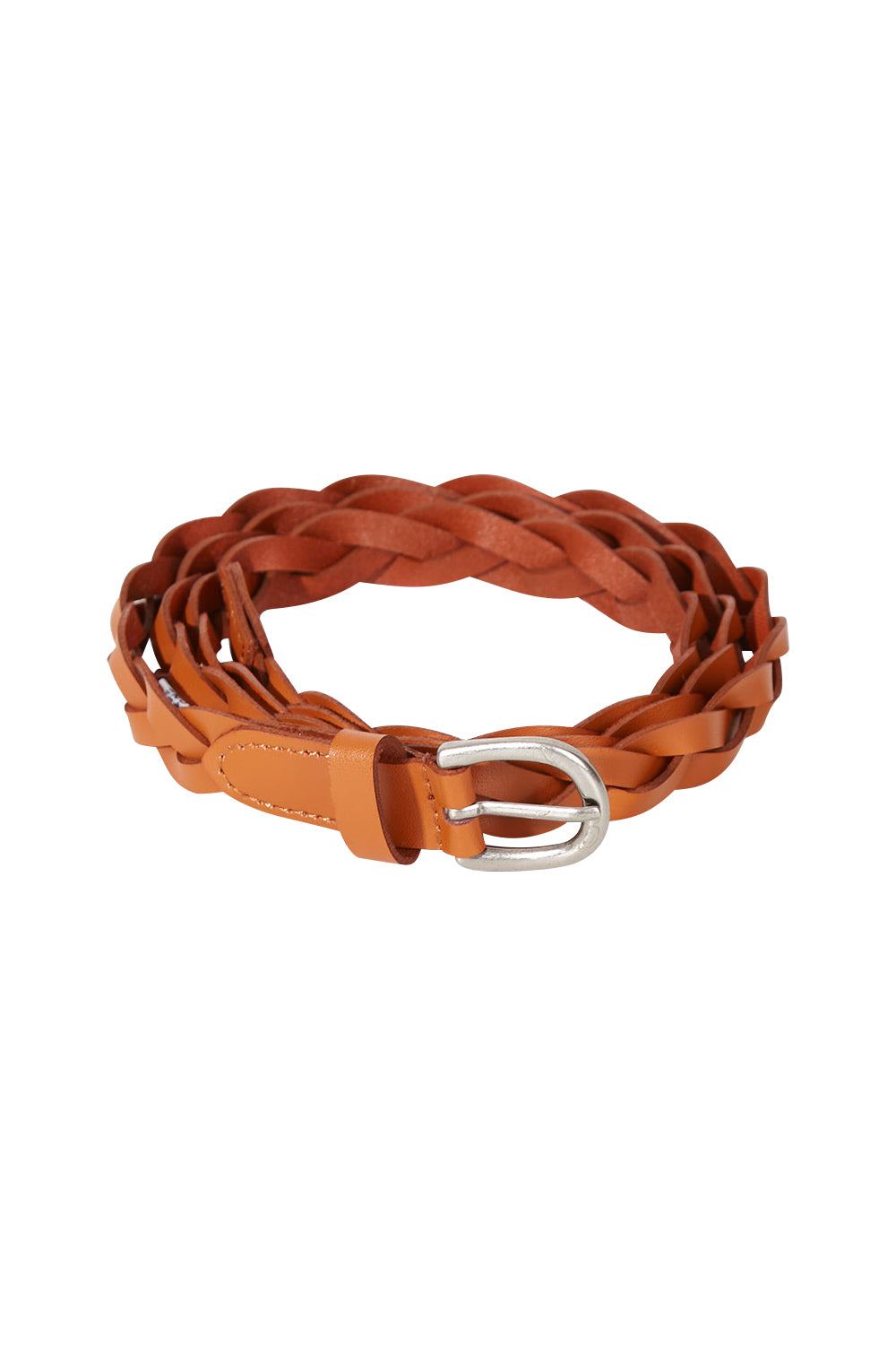 Product shot of the Carol Genuine Leather Belt in colour Tan, from the front