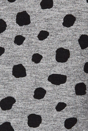 Product shot of the Wrap Dress in colour Dots (Grey), detail