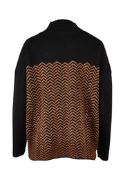 Product shot of the Mock Neck Tunic in colour Herrbone, from the back