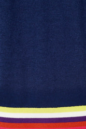 Product shot of the Emma Sweater in colour Rainbowstp (Blue), detail