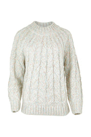 Product shot of the Dylan Cable Knit Sweater in colour Rainbow, from the front