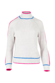 Product shot of the Raglan Pullover Jumper in colour Palesnow, from the front