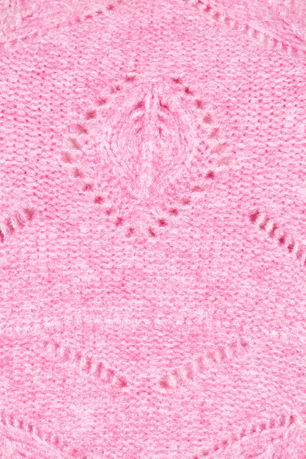 Product shot of the Petal Cable Knit Sweater in colour Raspberry (Pink), detail