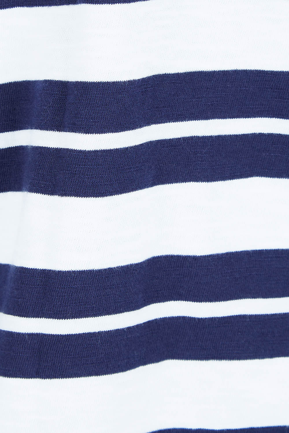 Product shot of the Breton 3/4 Sleeve Tee in colour Breaker (Blue), detail