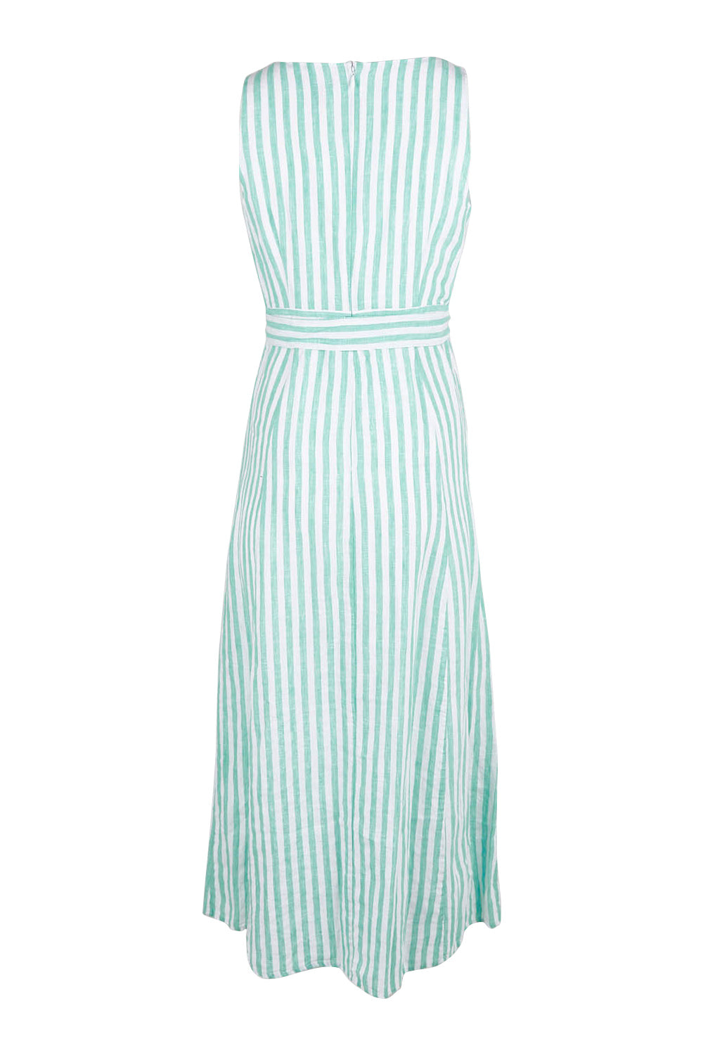 Product shot of the Isla Maxi Dress in colour Turquoise (Green), from the back