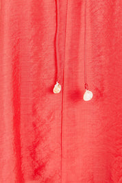 Product shot of the Baja Top in colour Punch (Red), detail