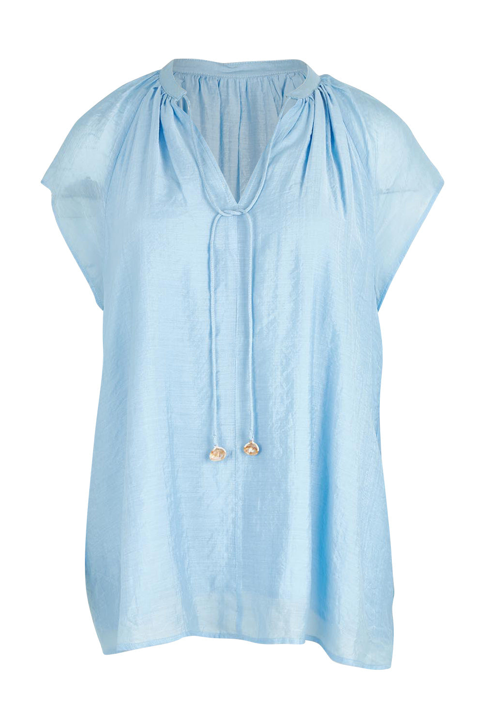 Product shot of the Baja Top in colour Safira (Blue), from the front