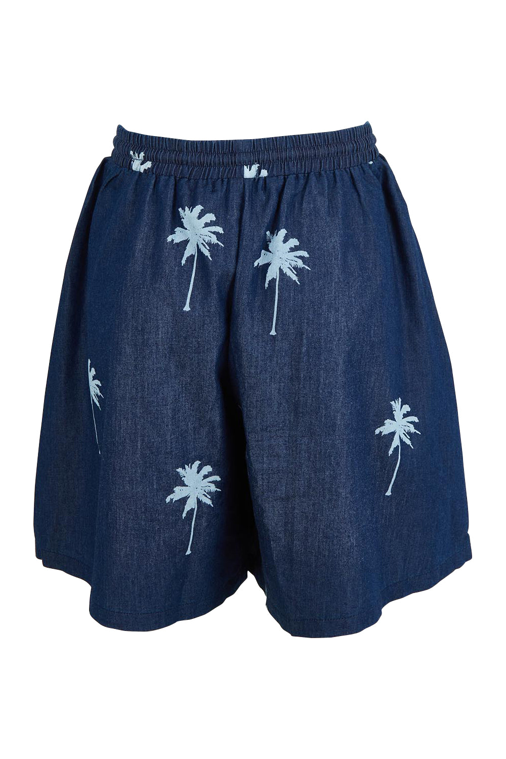 Product shot of the Montego Denim Short in colour Indigo (Blue), from the back