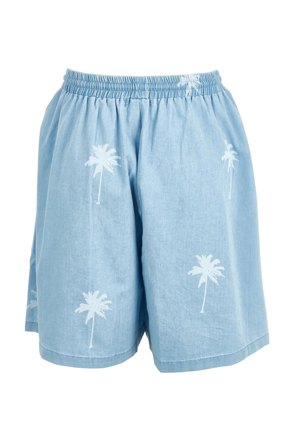 Product shot of the Montego Denim Short in colour Safira (Blue), from the back