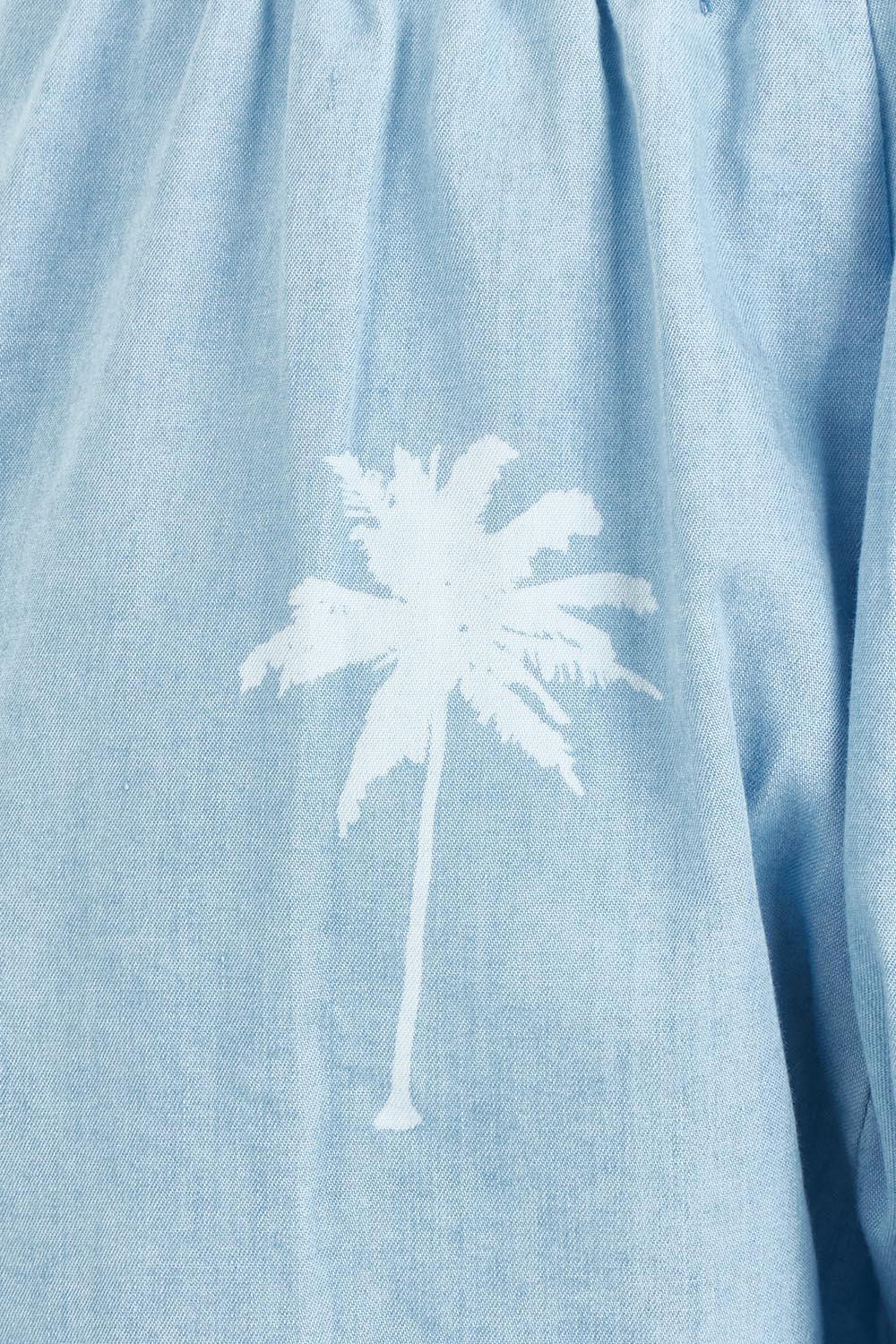 Product shot of the Montego Denim Short in colour Safira (Blue), detail