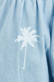 Product shot of the Montego Denim Short in colour Safira (Blue), detail