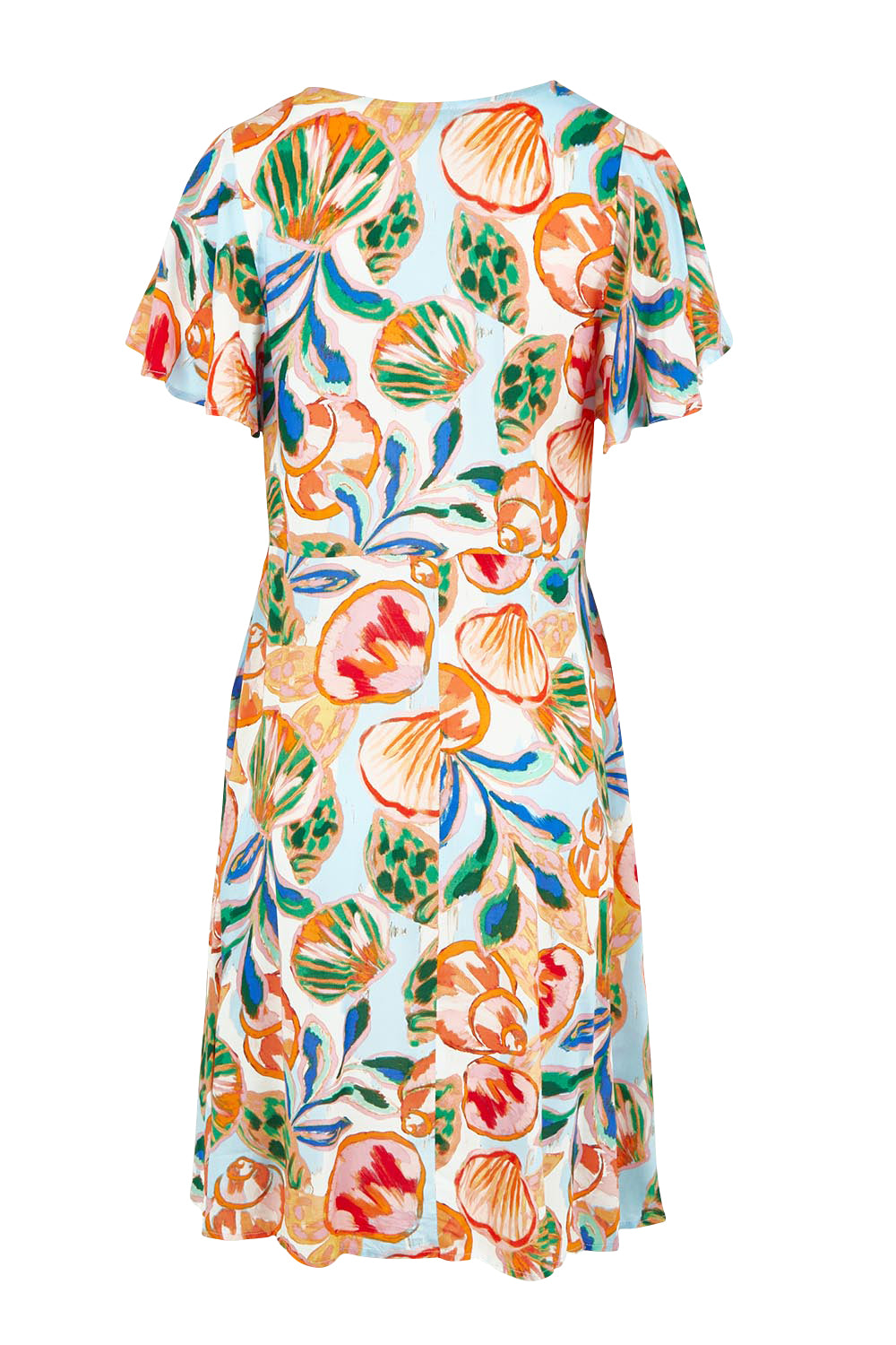 Product shot of the Baja Dress in colour Tide, from the back