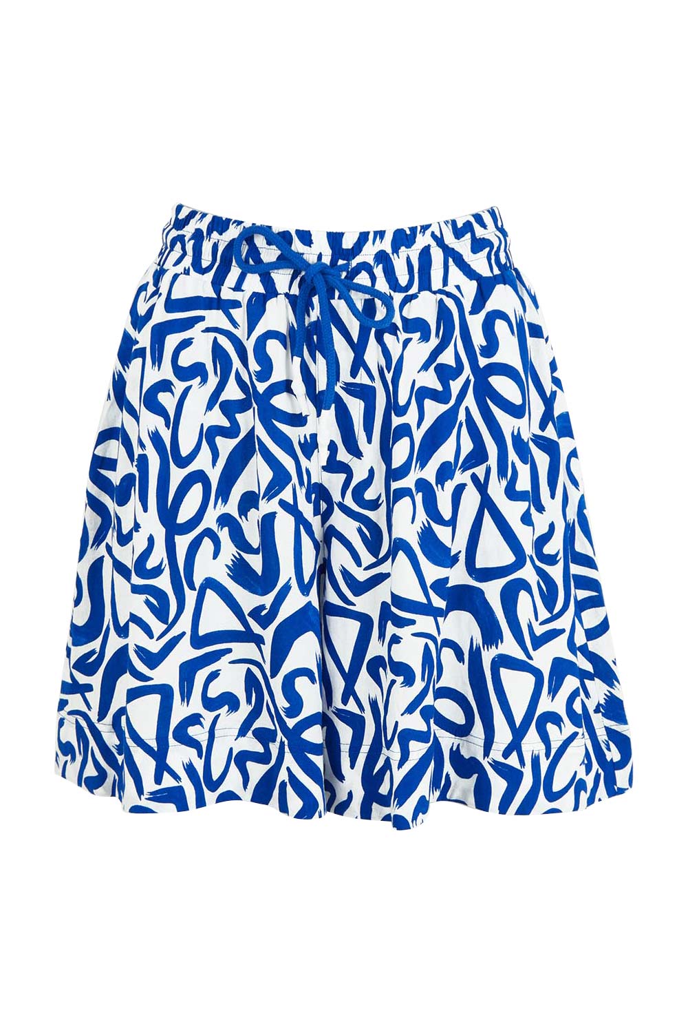 Product shot of the Bahama Linen Blend Short in colour Opusazul, from the front