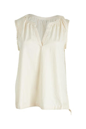 Product shot of the Santos Cotton Top in colour Bisque, from the front