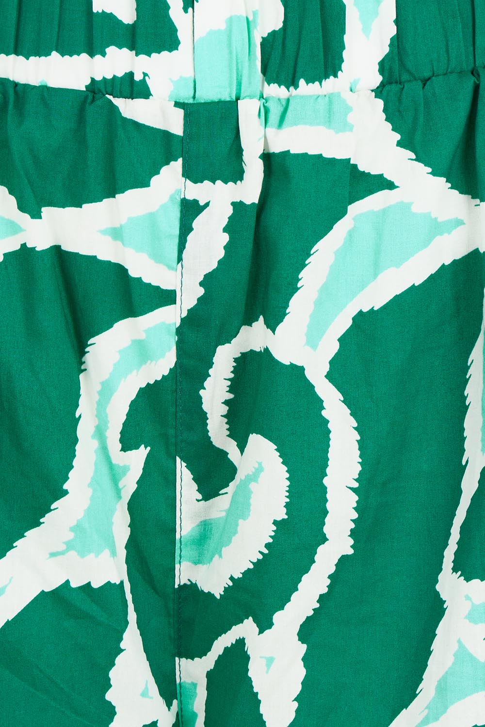 Product shot of the Santos Cotton Pant in colour Amazon (Green), detail