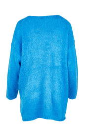 Product shot of the Lyon Relaxed Jumper in colour Cobalt (Blue), from the back
