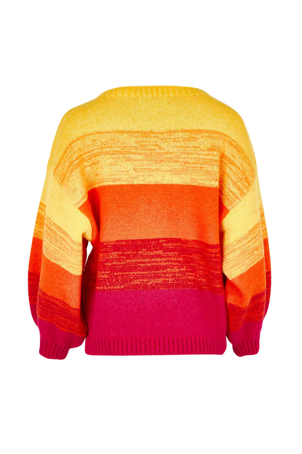 Product shot of the Valenza Jumper in colour Sunrise, from the back