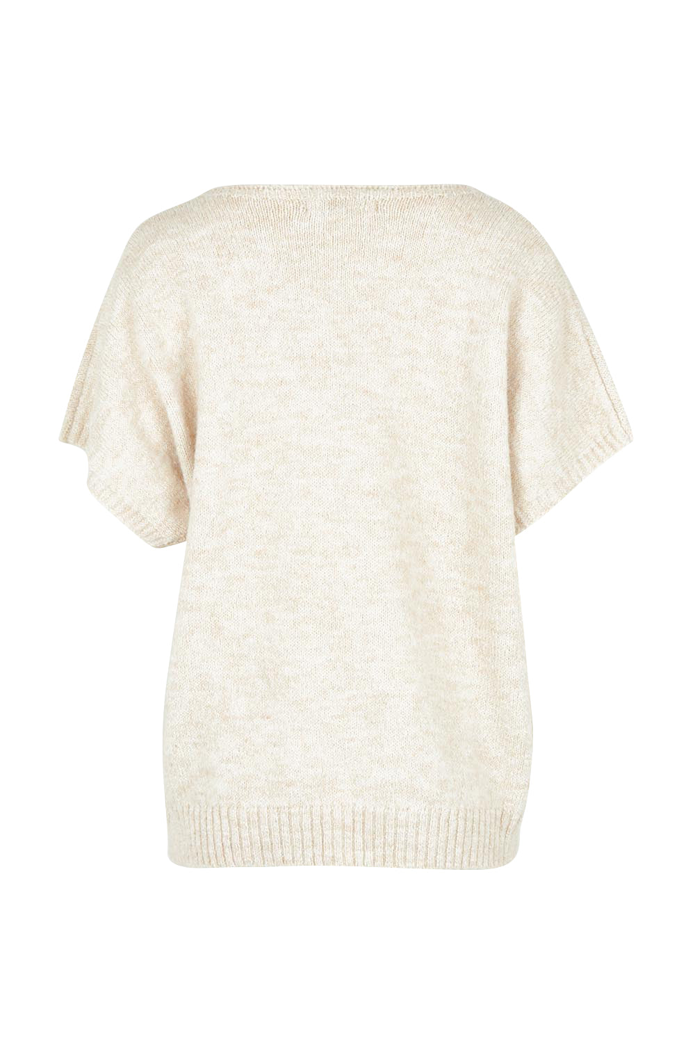 Product shot of the Valenza Knit Vest in colour Natural, from the back