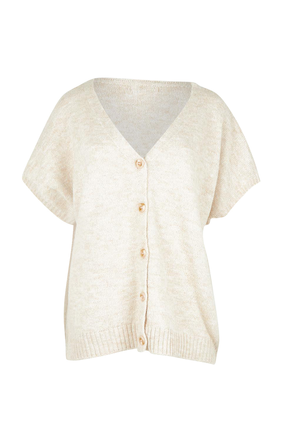 Product shot of the Valenza Knit Vest in colour Natural, from the front
