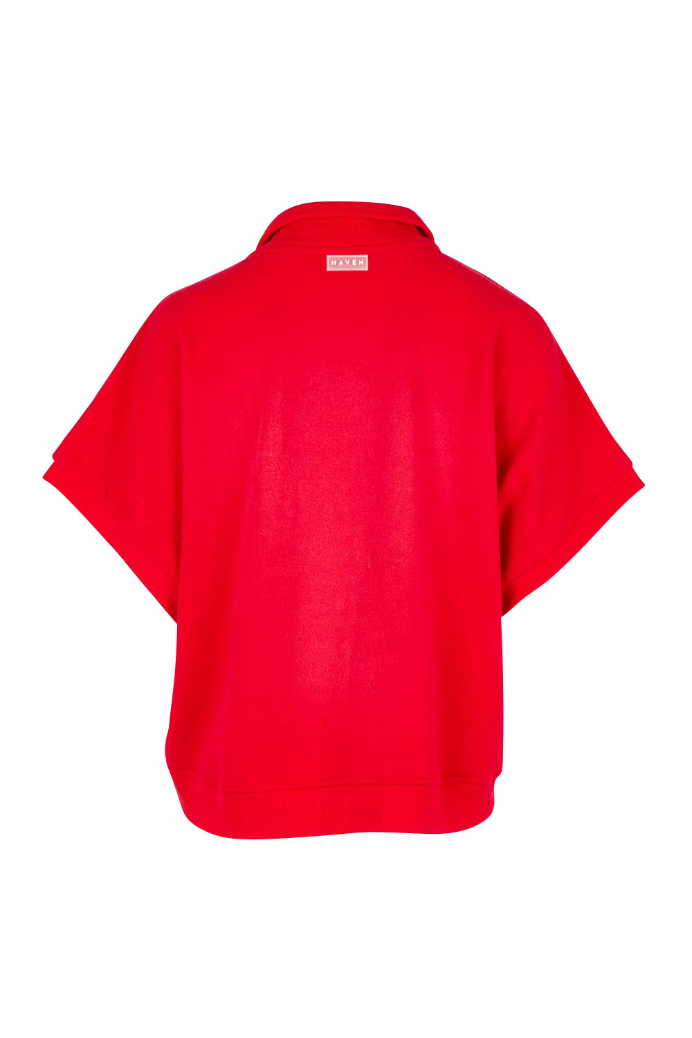 Product shot of the Boston Crop Sweat Top in colour Red (Red), from the back