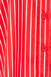 Product shot of the Fairbanks Stripe Shirt in colour Red (Red), detail
