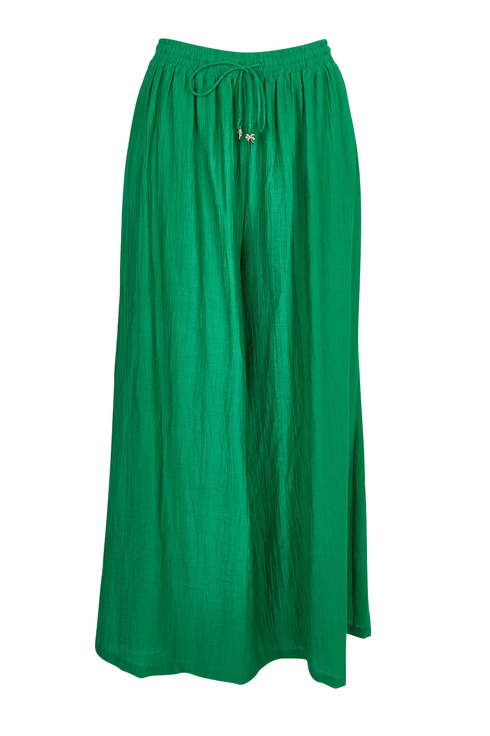 Product shot of the Kenya Palazzo Pant – Green in colour Green, from the front
