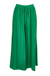 Product shot of the Kenya Palazzo Pant – Green in colour Green, from the front