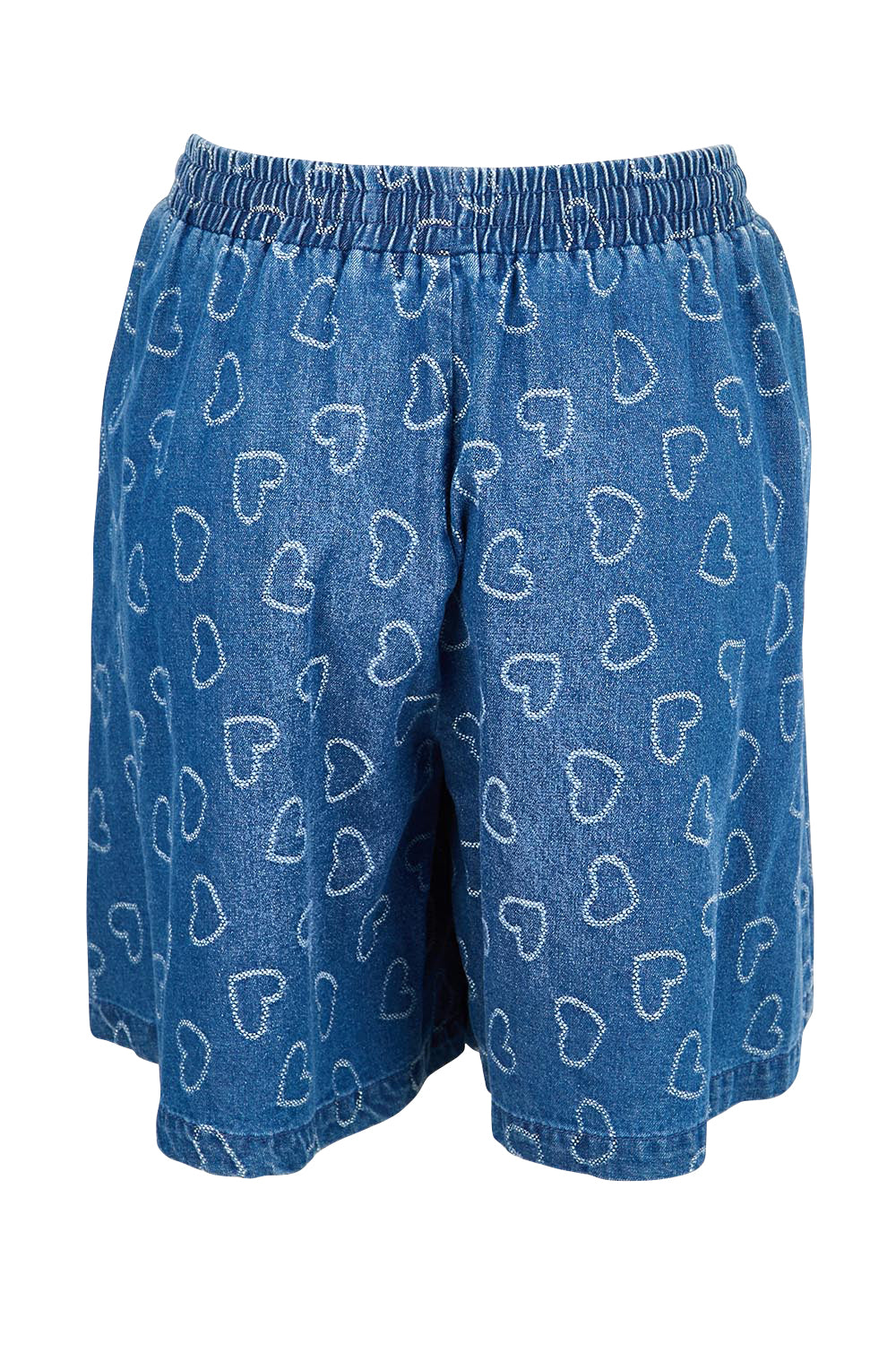 Product shot of the Sicily Heart Denim Short – Indigo in colour Indigo, from the back