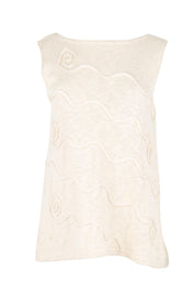 Product shot of the Olympus Applique Tank – Sand in colour Sand, from the front