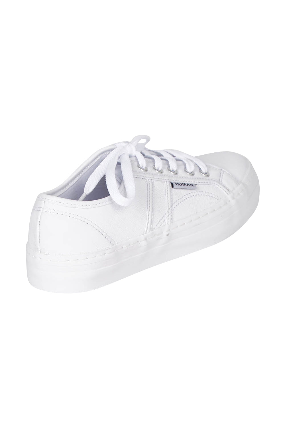 Product shot of the Cass Sneaker in colour White (White), from the back
