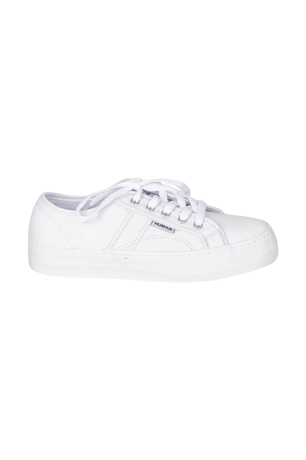 Product shot of the Cass Sneaker in colour White (White), from the front