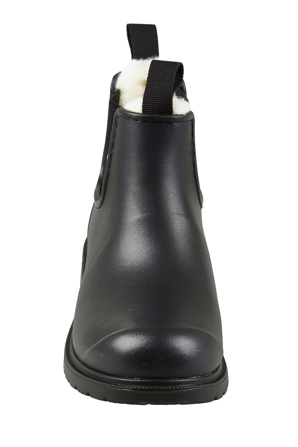 Product shot of the Cooma Fur Lined Gumboot in colour Black (Black), detail