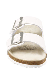 Product shot of the Ibiza Slide - White in colour White, showing detail