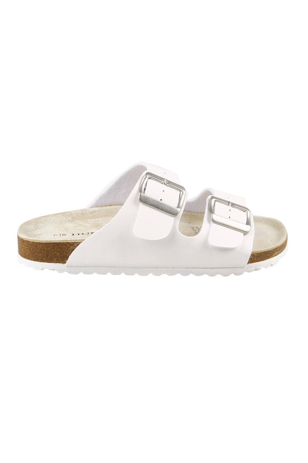 Product shot of the Ibiza Slide - White in colour White, from the front