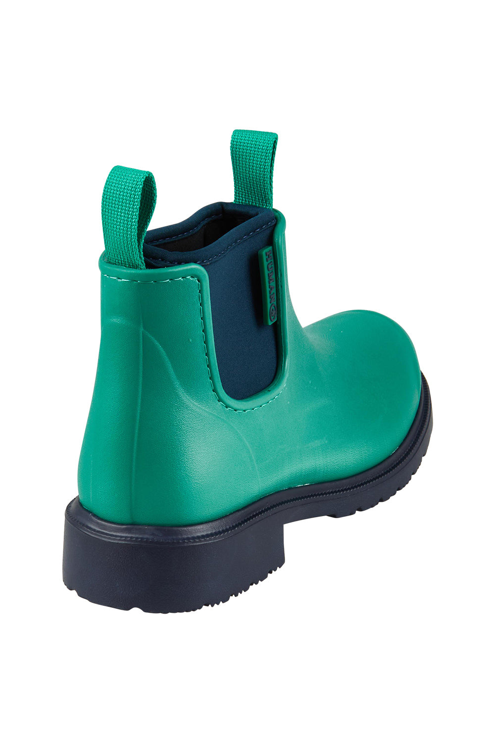 Product shot of the Jam Neoprene Waterproof Boot in colour Seamist (Green), from the back
