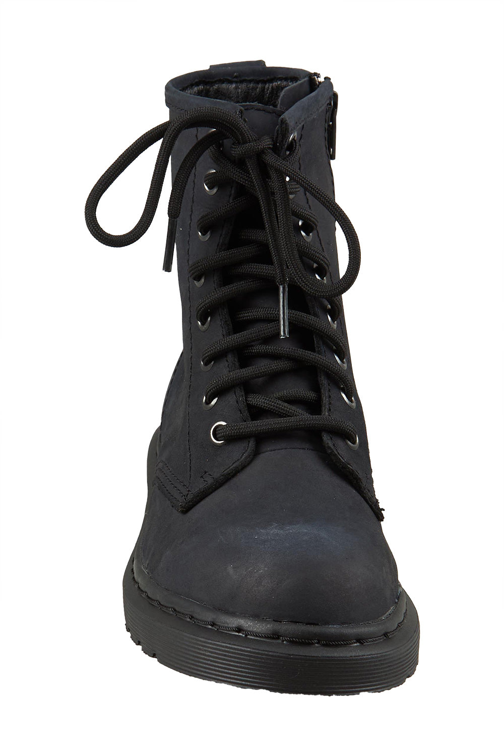 Product shot of the Porto Lace Up Leather Boot in colour Blackcrazy (Black), detail