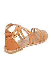 Product shot of the Skylah Flat in colour Tan, from the back