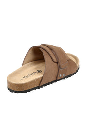 Product shot of the Taylor Suede Slide in colour Tobacco, from the back