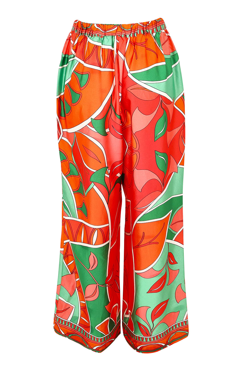 Product shot of the Playa Pant in colour Rainforest, from the front